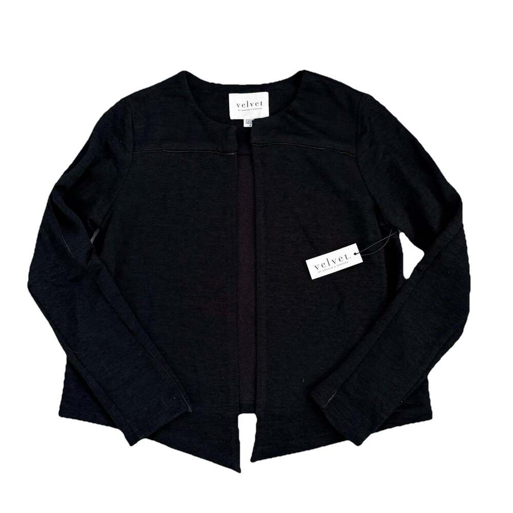 New Velvet Graham & Spencer Womens Classic Black Knit Cardigan Blazer S NWT